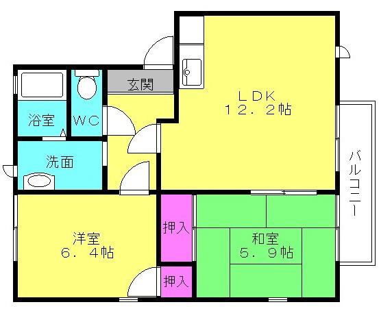 MAISONSONE(2LDK/2階)の間取り写真
