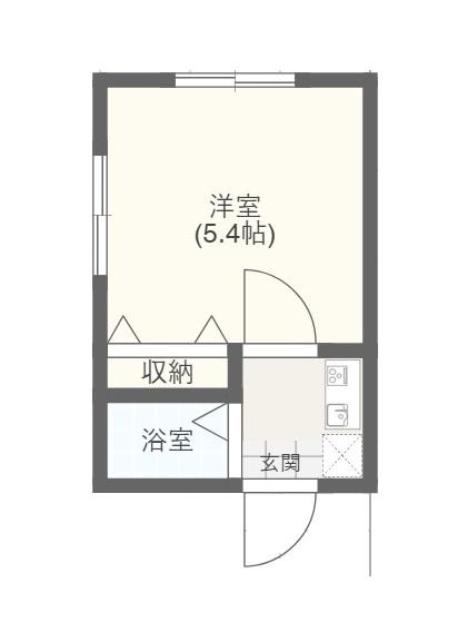 ハセガワマンション(1K/2階)の間取り写真