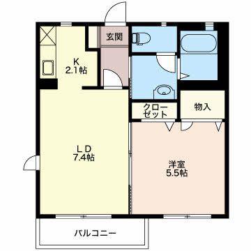 イル・マーレ(1LDK/2階)の間取り写真