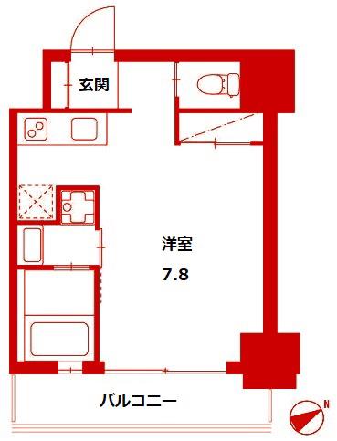 NEXUSパイン(ワンルーム/2階)の間取り写真