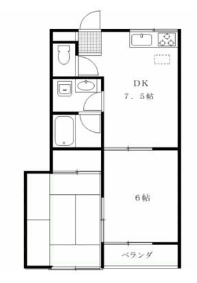 西台ハイツ(2DK/2階)の間取り写真