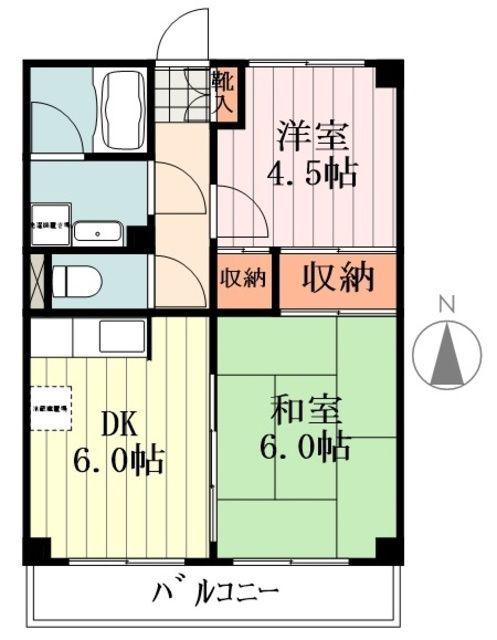 村野マンション(2DK/3階)の間取り写真