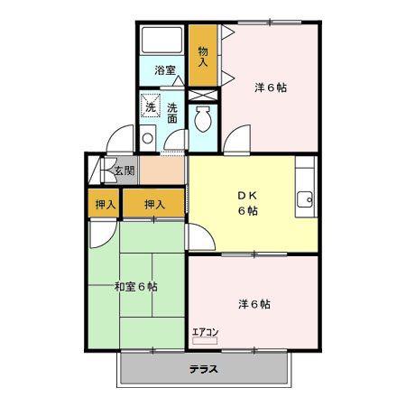 スリーゼハイツ(3DK/1階)の間取り写真