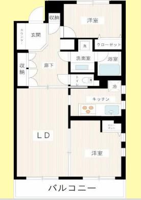 グランベルデ馬込坂(2LDK/1階)の間取り写真