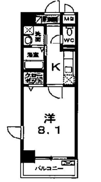 アルカディア世田谷(1K/3階)の間取り写真