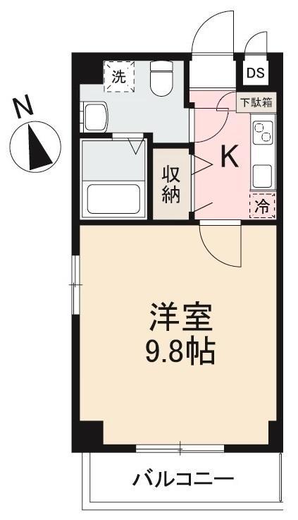 プレシャスタイム中央町ツインタワー北(1K/8階)の間取り写真