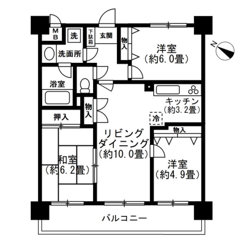 コート・ベルウッド(3LDK/2階)の間取り写真