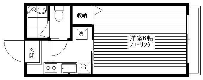 メゾン西中延(1K/2階)の間取り写真