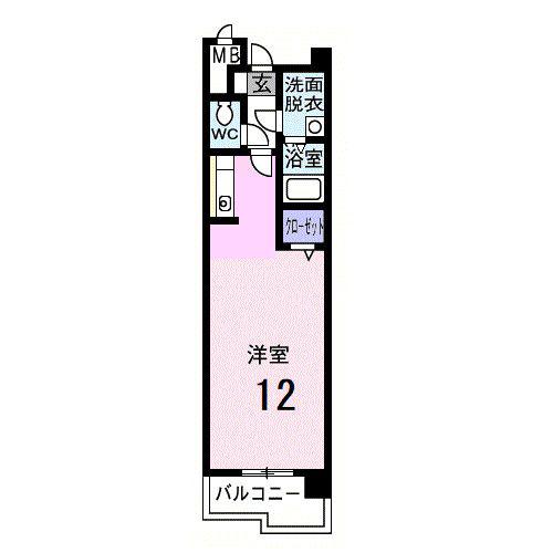 スパークル(ワンルーム/3階)の間取り写真