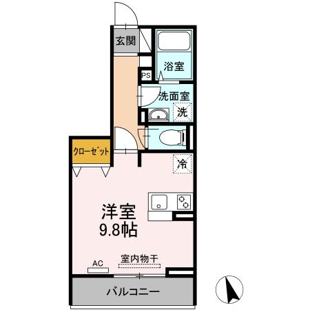 ドルフオーベン(ワンルーム/3階)の間取り写真