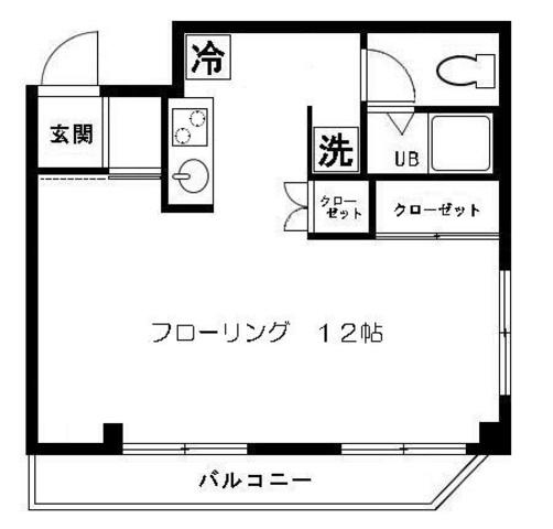 代々木マンション(ワンルーム/2階)の間取り写真