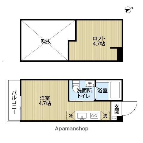 PRIMO(ワンルーム/2階)の間取り写真