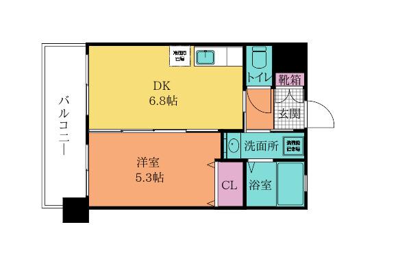 フェルト127(1DK/12階)の間取り写真