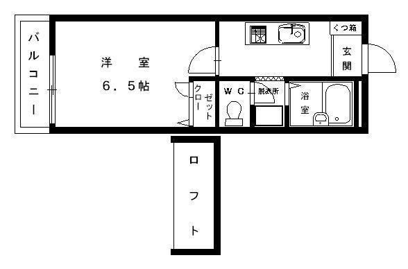 レンブランサ若宮A(1K/1階)の間取り写真