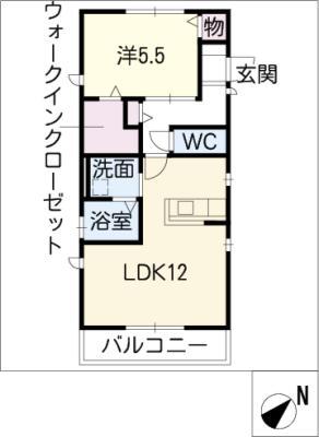 メゾン・ド・ボヌール(1LDK/2階)の間取り写真