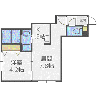 サンレコルトI(1LDK/3階)の間取り写真