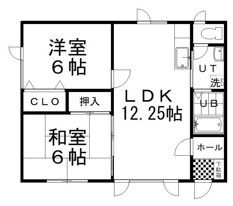 ハイツレインボー(2LDK/2階)の間取り写真