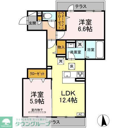 メゾン ド ネージュ東戸塚(2LDK/1階)の間取り写真