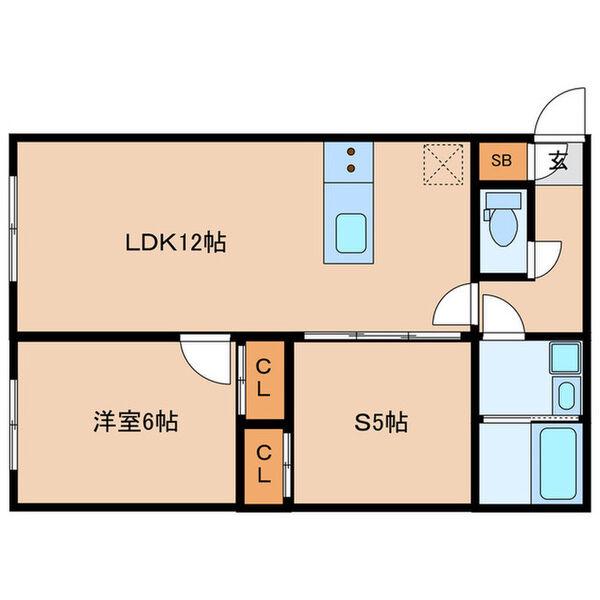 THE UNDERZ SUITE RESIDENCE(2LDK/1階)の間取り写真