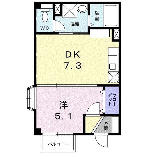 TERRANOVA HOUSE(1DK/2階)の間取り写真