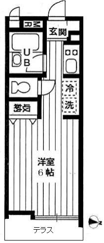 STANZA EMOZIONE(1K/1階)の間取り写真