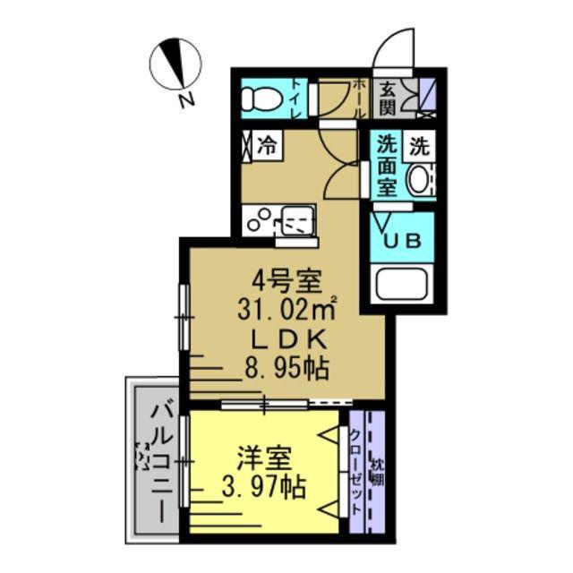 ＪＲ常磐線 馬橋駅 徒歩6分 3階建 築5年(1LDK/2階)の間取り写真