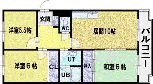 ティアラパスウェイ参番館(3LDK/2階)の間取り写真