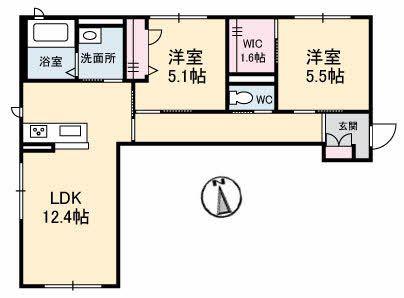 ローレルR(2LDK/2階)の間取り写真
