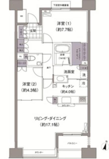 アビティ目黒(2LDK/4階)の間取り写真