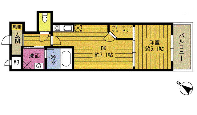 S-FORT大分岩田町(1DK/3階)の間取り写真