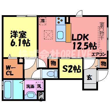 VILLA 高畔 ヴィラタカデ(1SLDK/1階)の間取り写真