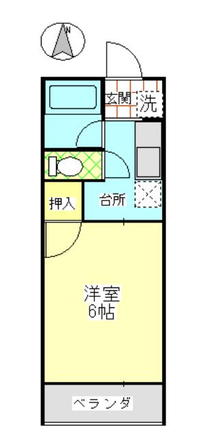 南葉ハイツ(1K/1階)の間取り写真