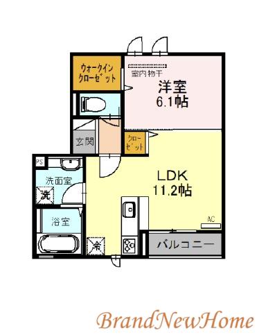 ヴィクトワール(1LDK/2階)の間取り写真