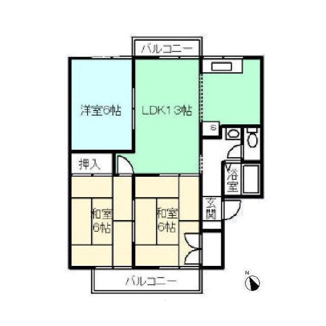 レストセジュール(3LDK/2階)の間取り写真