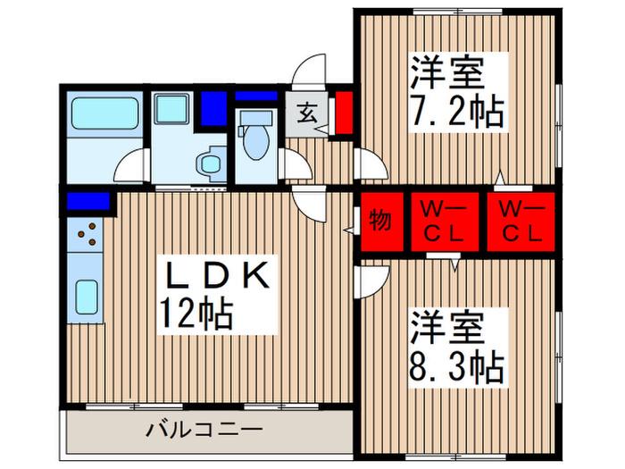 サウス NISA(2LDK/3階)の間取り写真