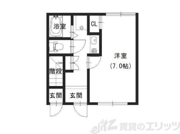 レオネクスト一津屋(1K/1階)の間取り写真