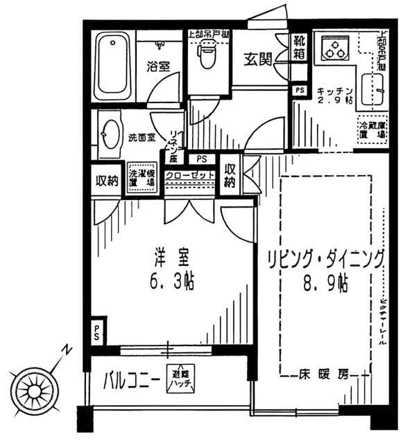 グラーサ駒沢大学(1LDK/3階)の間取り写真