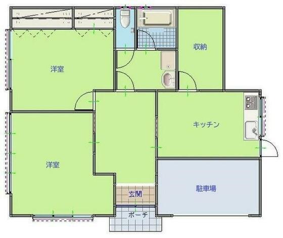 福の井ハイツ(2SDK/1階)の間取り写真