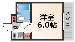 コボックス(1K/4階)の間取り写真