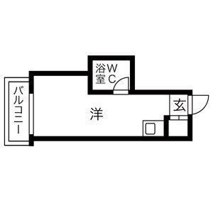 ヴィラカレッジウエスト(ワンルーム/4階)の間取り写真