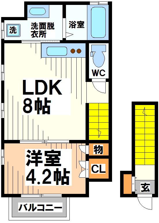 パイン フォレスト(1LDK/2階)の間取り写真
