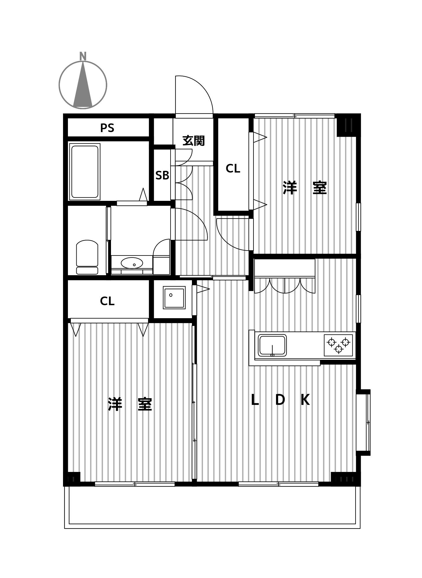 YMマンション(2LDK/3階)の間取り写真