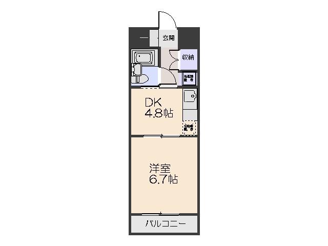 グリーンメゾン1号棟(1DK/1階)の間取り写真