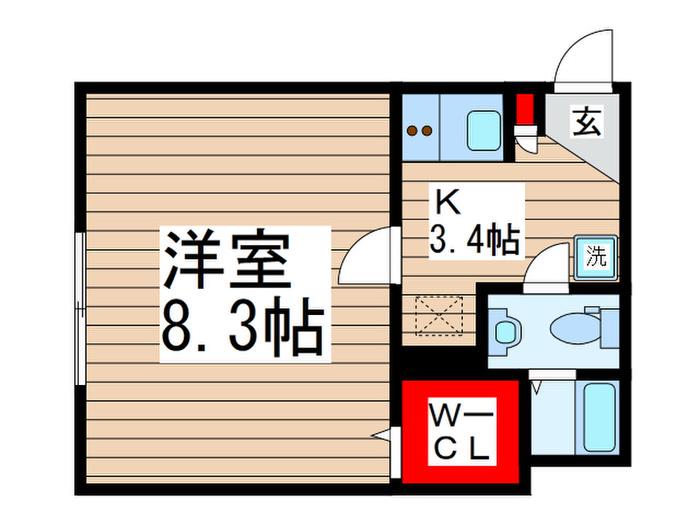 RAPA船橋(1K/1階)の間取り写真
