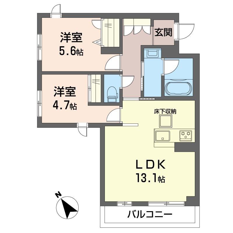 ソノルム(2LDK/1階)の間取り写真