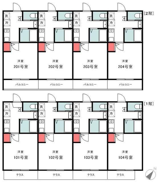 春風のルミナス 1ST STREET(1K/1階)の間取り写真