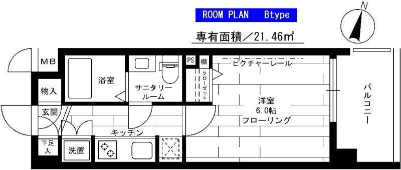 ステージグランデ三軒茶屋アジールコート(1K/3階)の間取り写真