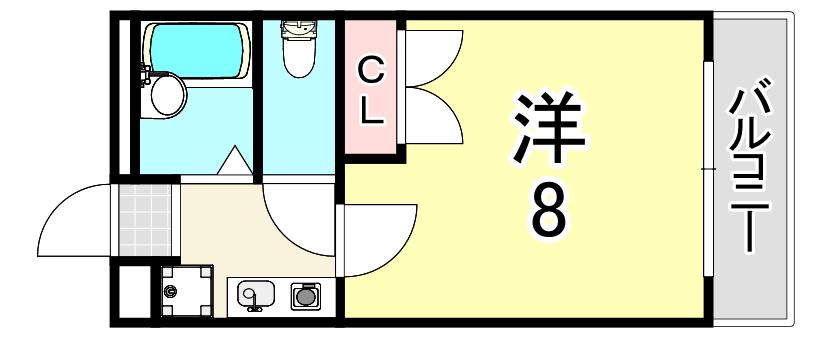 彩華IV(1K/3階)の間取り写真