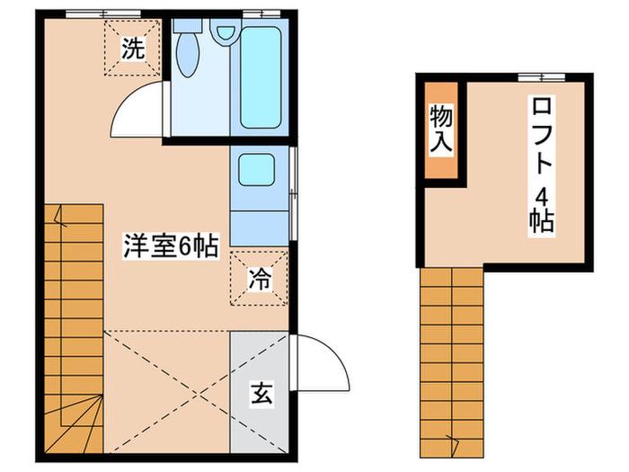 パル拝島(ワンルーム/2階)の間取り写真