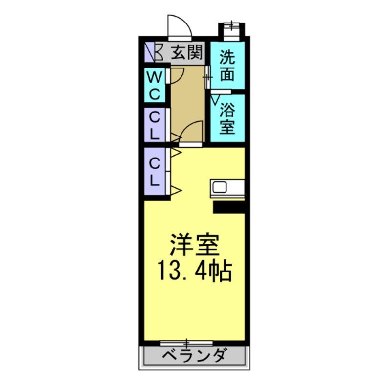 キャッスル常滑 東棟(ワンルーム/4階)の間取り写真